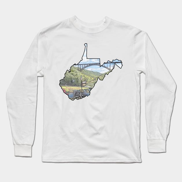 West Virginia Long Sleeve T-Shirt by TwoBroads